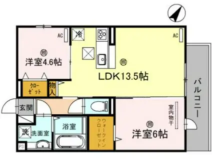 PREMIERE SAKURA(2LDK/1階)の間取り写真