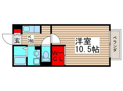 オークヒル(1K/2階)の間取り写真