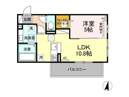 ルリエテール(1LDK/1階)の間取り写真