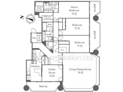 赤坂溜池タワーレジデンス(3SLDK/25階)の間取り写真