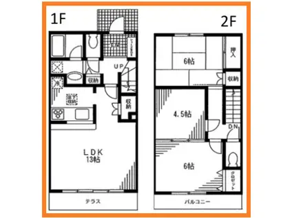 ラックフィル中川-B(3LDK/1階)の間取り写真