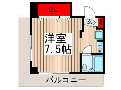 シャルマン高砂II(ワンルーム/3階)の間取り写真