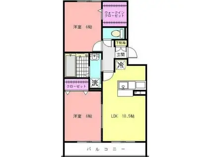 ESPERANZA富士(2LDK/2階)の間取り写真