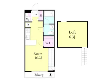 ブラウンヒルA(ワンルーム/2階)の間取り写真