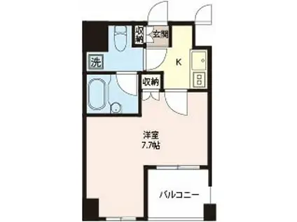 エスティメゾン浅草駒形(1K/9階)の間取り写真