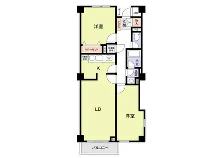 南品川ロイアルハイツ(2LDK/3階)の間取り写真