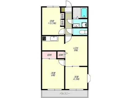 サザンコート(3LDK/2階)の間取り写真