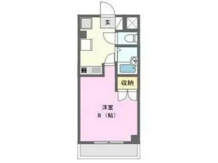 サーティフォービル(1K/4階)の間取り写真