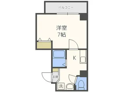 プレアデス桃谷(1K/6階)の間取り写真