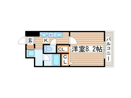 アイーラ渡辺(1K/5階)の間取り写真