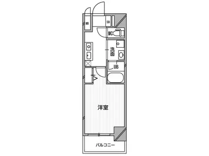 リレイション大国(1K/8階)の間取り写真