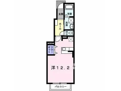 ブリエ エトワール(ワンルーム/1階)の間取り写真