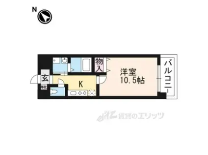 ブエナビスタ南草津(1K/3階)の間取り写真