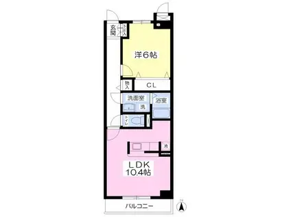 ライラックI(1LDK/3階)の間取り写真