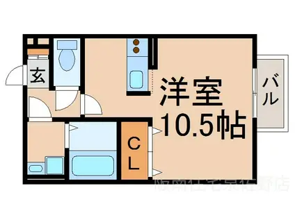 シェルズレイク日根野(ワンルーム/1階)の間取り写真