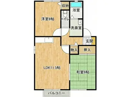 グランドール A(2LDK/2階)の間取り写真