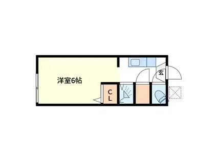 ブルーハイツ平潟(ワンルーム/1階)の間取り写真