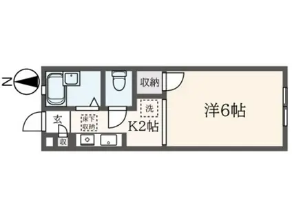 レジデンス紺碧(1K/1階)の間取り写真