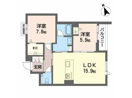 セントリビエ(2LDK/3階)の間取り写真