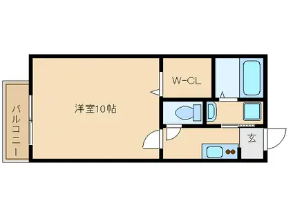 イーストフラワ-(1K/1階)の間取り写真