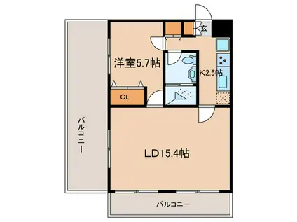 目白おとめ山テラスボックス(1LDK/5階)の間取り写真