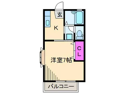 秀光ハイツ(1K/1階)の間取り写真