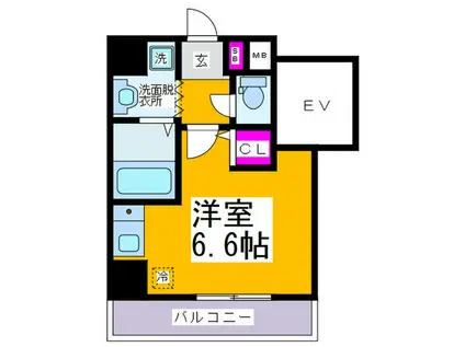C.REST八尾(ワンルーム/6階)の間取り写真
