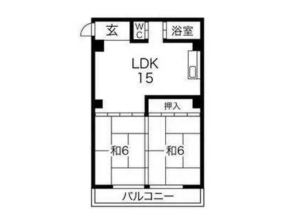 ギャラントビル(2LDK/5階)の間取り写真