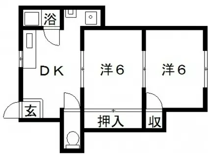 コーポ阪南町(2DK/4階)の間取り写真