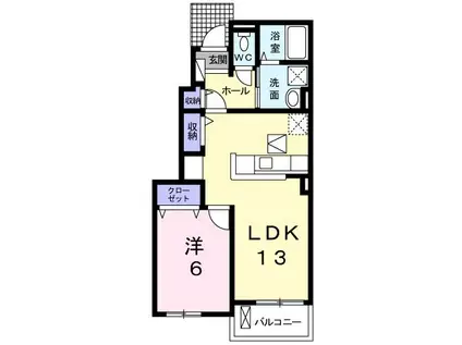 フローレンスC(1LDK/1階)の間取り写真