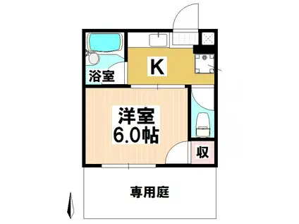 河村ハイツ(1K/1階)の間取り写真