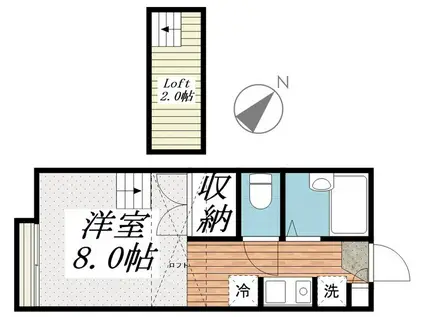 KビレッジII(ワンルーム/2階)の間取り写真