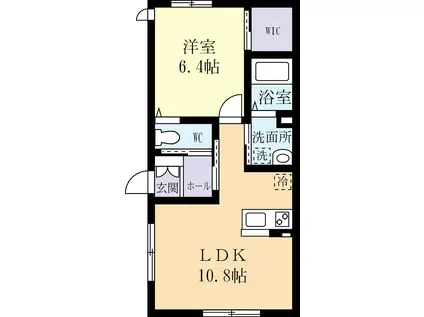 サンテクオーレ III(1LDK/1階)の間取り写真