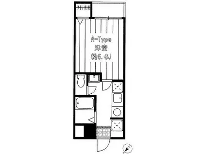 ユーコート中野(1K/2階)の間取り写真