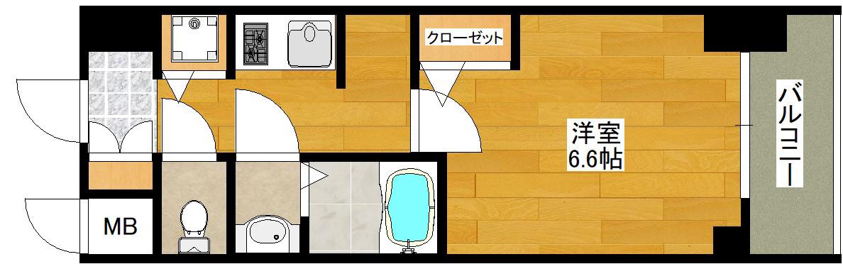 S-RESIDENCE江坂EMINENCE(1K/10階)の間取り写真