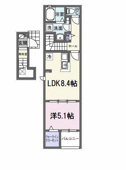 ヒーローパレス(1LDK/2階)の間取り写真