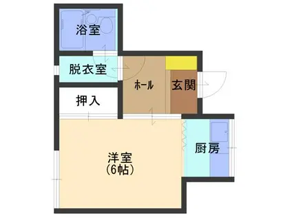 コーポJIN(ワンルーム/1階)の間取り写真