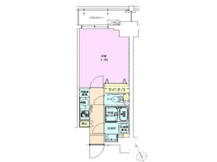 門前仲町レジデンス七番館(1K/7階)の間取り写真