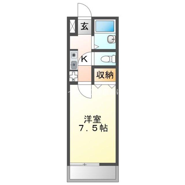 ベル牛久保(1K/1階)の間取り写真