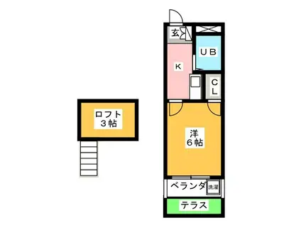エクセルドリーム7(1K/1階)の間取り写真