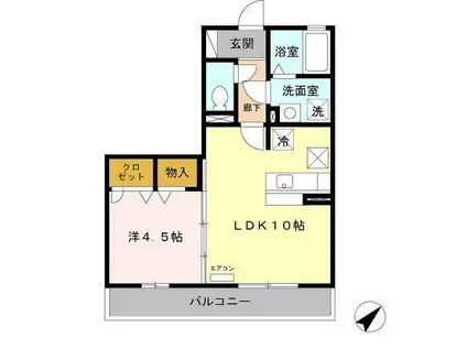 ホワイトガーデン(1LDK/1階)の間取り写真