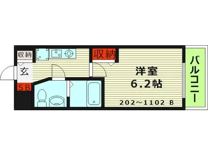 エスリード京橋3番館(1K/3階)の間取り写真