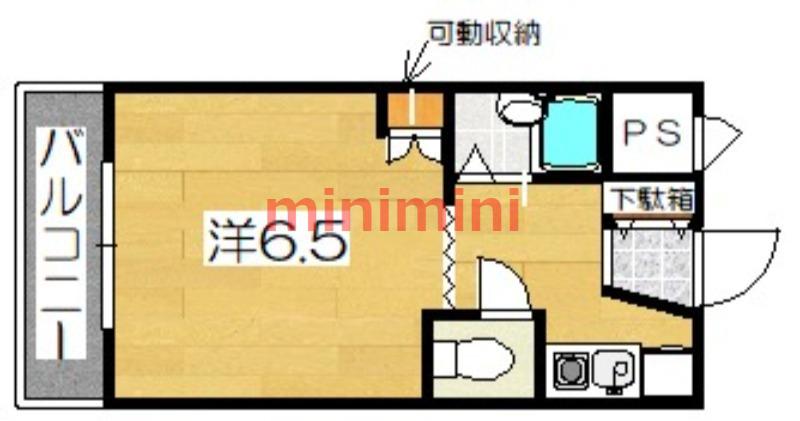 レガーロハイム5番館(1K/4階)の間取り写真