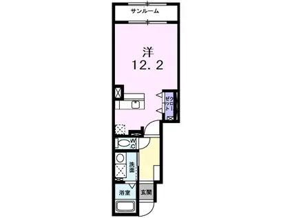 ソレアード山代(ワンルーム/1階)の間取り写真