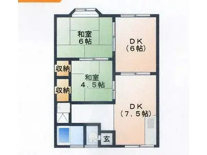 ファミーユ中川(3DK/1階)の間取り写真