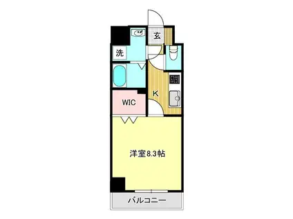 ヴィガラス吉原(1K/7階)の間取り写真