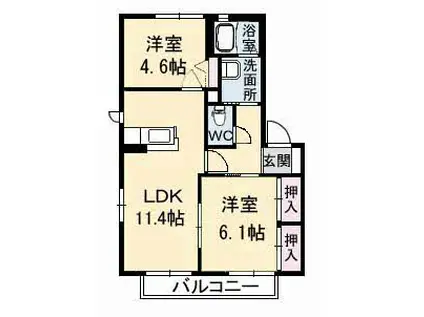 フィグタウン2(2LDK/1階)の間取り写真