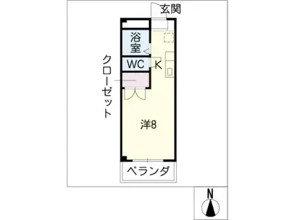 クリーン高蔵寺(1K/3階)の間取り写真