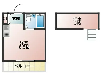 サンパレス21鳳(ワンルーム/2階)の間取り写真