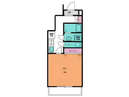 リングベルハイム(1K/1階)の間取り写真